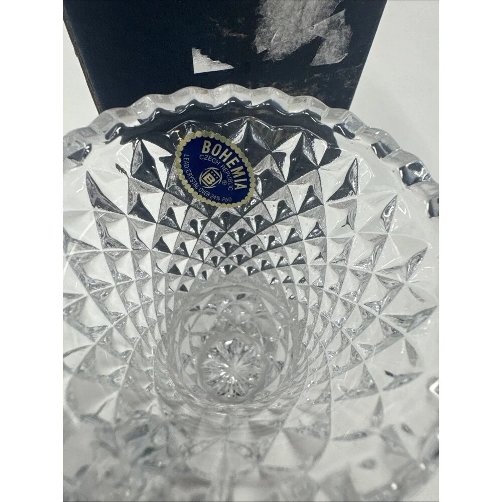 Bohemia Crystal Bud Flower Vase Czech Republic 24% PbO New in Box